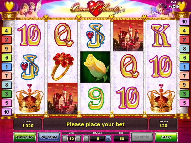 Queen of Hearts Deluxe Spielautomat kostenlos spielen