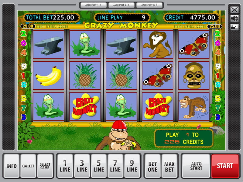 Crazy Monkey Spielautomat kostenlos spielen